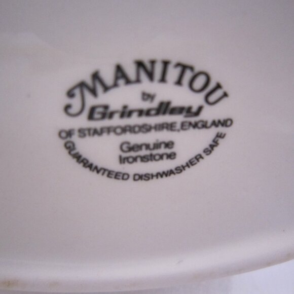Grindley Ironstone Manitou Gravy Boat White and Black Floral - Picture 5 of 8